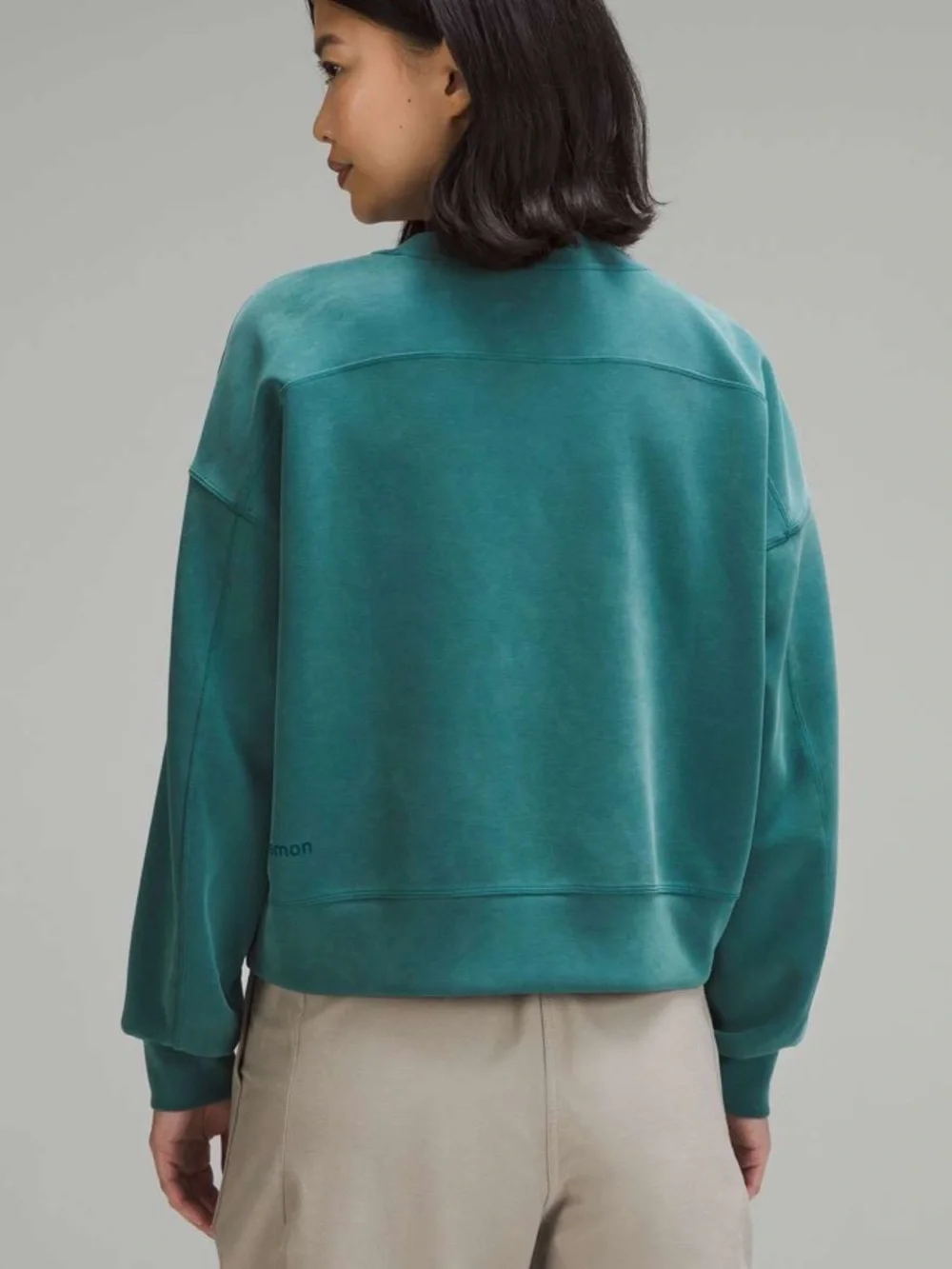 🐬Lululemon Softstreme Perfectly Oversized Cropped Crew in Storm Teal Sweatshirt